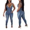 New Suspenders Show Back Slim Onesie Jeans Jumpsuits Wholesale